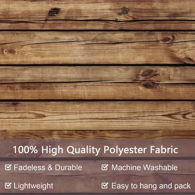 2D Rustic Wooden Texture Tapestry, Farmhouse Style Wood Plank Backdrop
