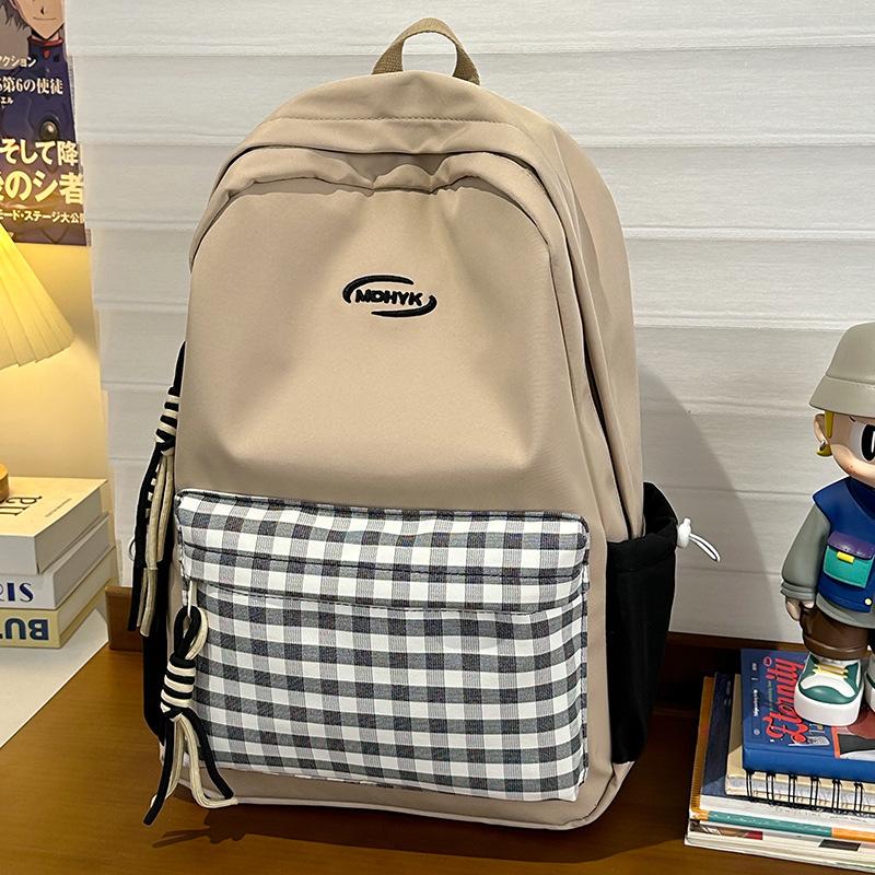 Children's school bag Elementary school girl Junior high school student plaid backpack Fashion backpack