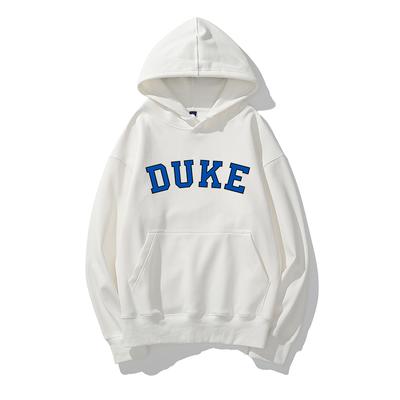 Sudadera con capucha estampada Duke de manga larga Sudadera sencilla sólida Otoño Sudadera de calle para mujer Ropa de moda unisex Personalidad Tops unisex