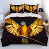 Colorful Parrot Macaws Birds Comforter Bedding Set,Duvet Cover Bed Set Quilt Cover Pillowcase,King Queen Size Bedding Set Adult