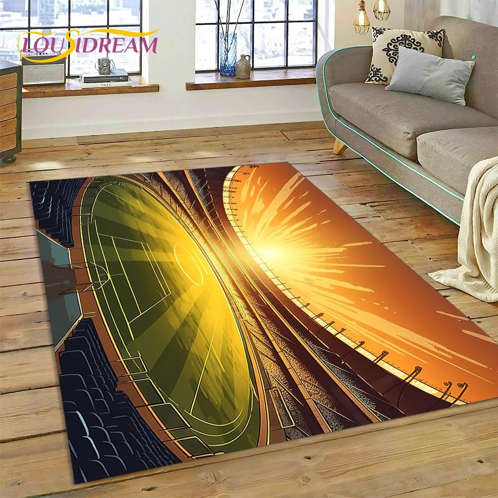 

3D футбольне футбольне поле Килимок для спальні Вітальня Домашній диван Прикраса, Діти грають у гру Великий декор Килимок Подарунок 60*90cm