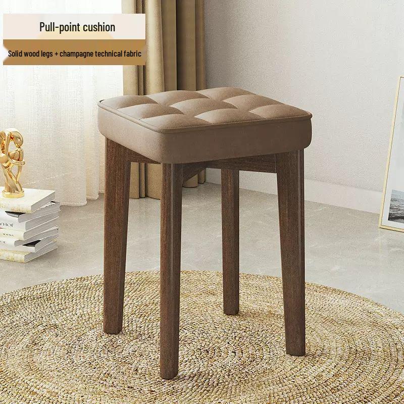 Massivholz Polsterstuhl - Moderner minimalistischer stapelbarer Hocker für Wohnzimmer oder Schreibtisch
