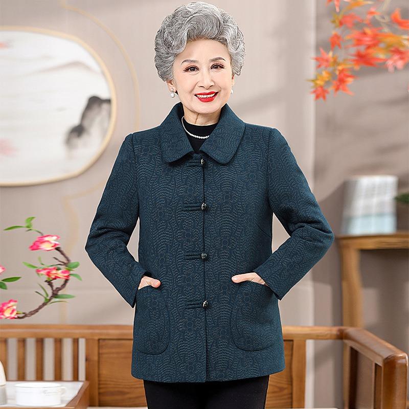 

Весенний пиджак с лацканами женская одежда осень и зима бархатный топ одежда для пожилой женщины 5XL (145-80kg recommended)