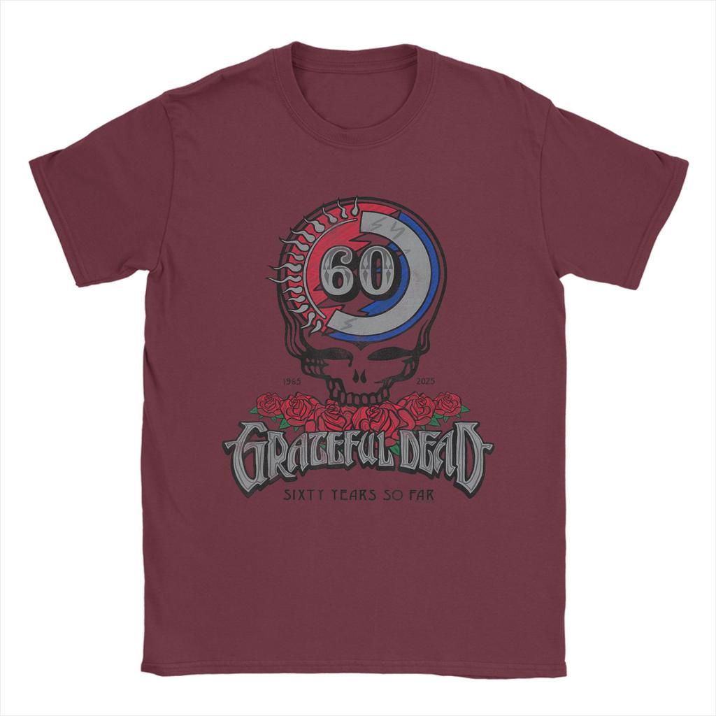 Grateful Dead Sixty Years So Far Anniversary Band T-Shirt Men T Shirts Summer O Neck Harajuku Tee Shirt Loose Oversized Tops