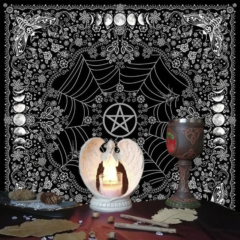 Bird Moon Pattern Astrology Tablecloth Tarots Divinations Tablecloth Altars Cloth Divinations Board Game Accessory