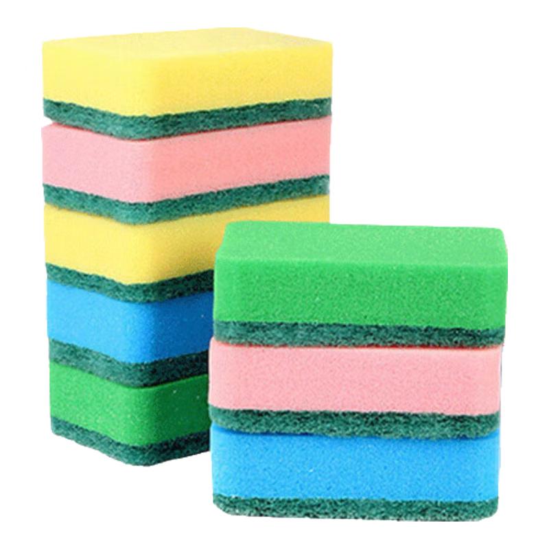 Набор из 8 губок для мытья посуды Miaojie, 4 цвета