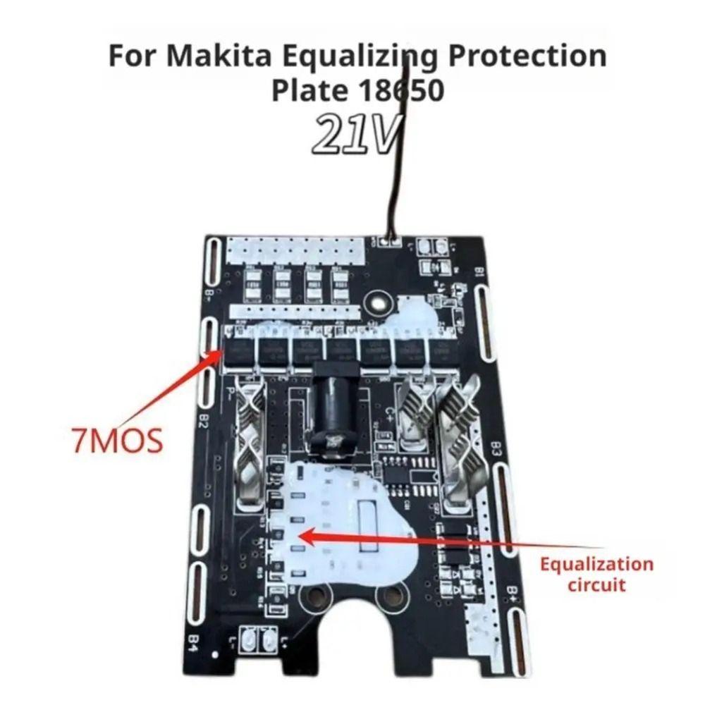 21V Battery Protection Board 7MOS Lithium Battery 18650 BMS PCB Replacement Battery Charging Protection Plate for Makita