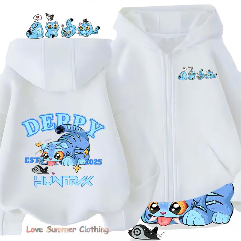 Huntrix Jenter hettegenser med glidelås Kpop Demonjegere Jenter Høst Hettejakke Glidelås Høst RUMI MIRA ZOEY DERPY genser avslappet hettegenser