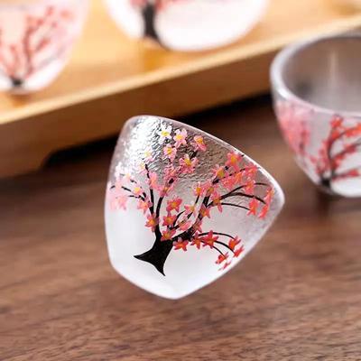 Verres à vin Sakura de Style japonais, carafe à vin, Cocktails faits à la main, verres à saké rétro, petites tasses à thé, tasse d'eau transparente 50ml