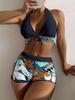 Bikini Separates: 2026 European & American Boxer Print Beach Swimwear for Women