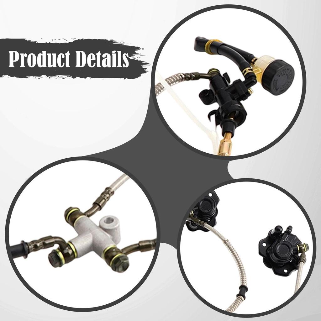 Go Kart Hydraulic Brake Kit Hydraulic Versatile Easy Installation Twin Calipers Rear Brake Assembly for 200cc UTV Quad Bikes ATV