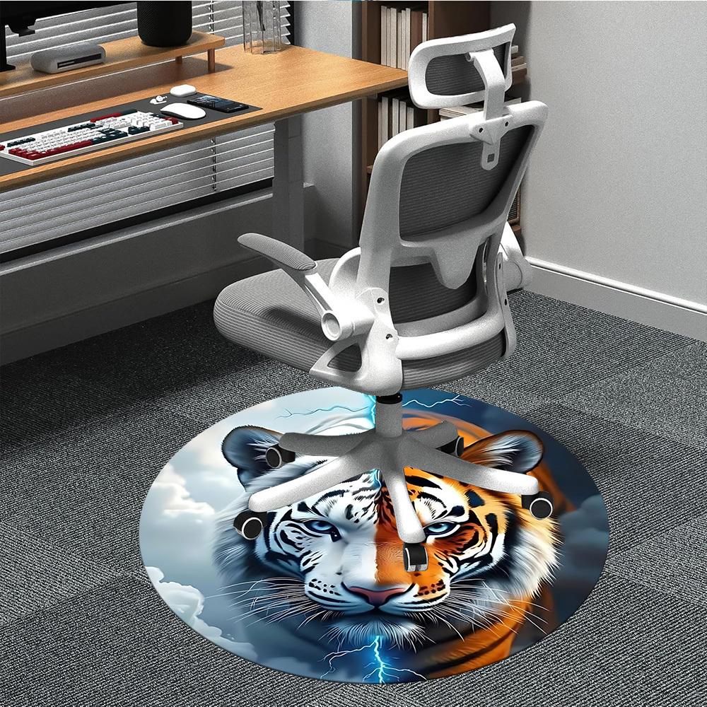 

1pc Tiger Face Chair Carpet for Office, Soft Flannel Throw Mat, Perfect for Office,Holiday Party Decoration Choice yy251113144 80cm by 80cm