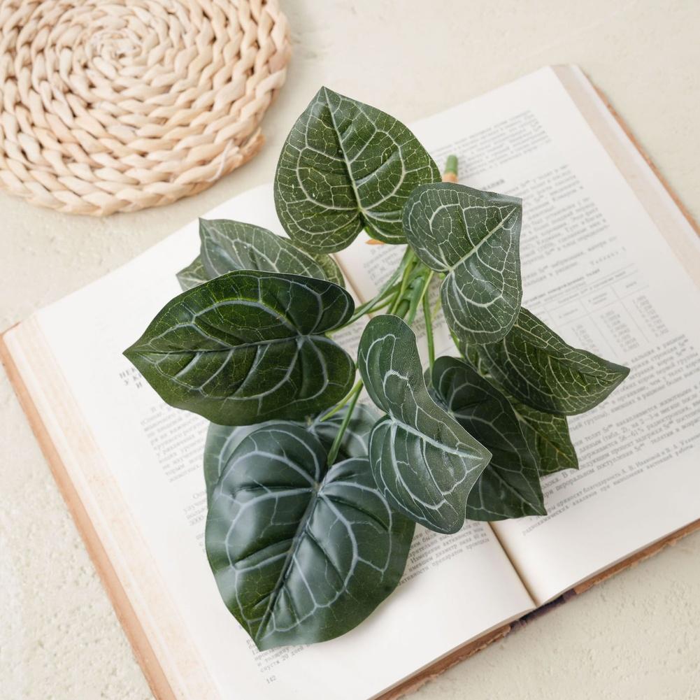 28CM Artificial Green Plant with Realistic Detail for Home and Wedding Decoration Made from Cloth and Soft PVC Materials