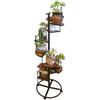 Decor Stair Shape Spiral Plant Stand for Holds 8-Flower Pot, Flower Pot Holder Planter Organizer Shelf, Multiple Rack Wrought Iron Plant Shelf for