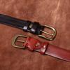 Men's Belt Retro Rub Colored Distressed Genuine Cattlehide Leather Surface Casual Denim Overalls Belt