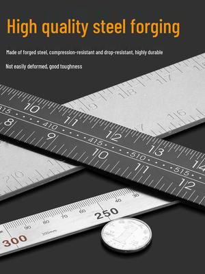 Stainless Steel Thickened L-Shaped Right Angle Ruler (90°, 300/500/600mm) for Woodworking & Decoration