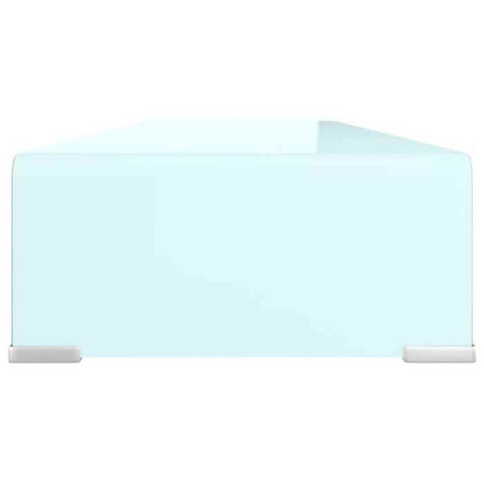 VidaXL Meuble TV / pour moniteur 90 x 30 x 13 cm Verre Blanc