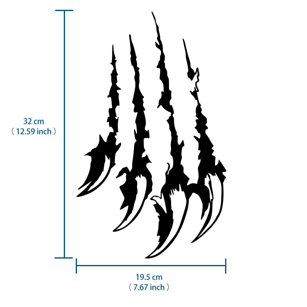1Pair Monster Claw Paw Scratch Stickers for Car Hood Bonnet Body Decals PVC Sticker Car Styling Film Graphics Sheet  32x19.5cm