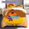 Duggee Pattern Bedding Home Decoration Birthday Gift ( 1 duvet cover + 2 pillowcase, without core),fan merchandise.