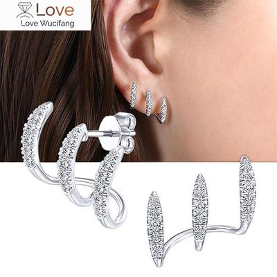 Stylish Claws Stud Earrings for Women Shiny Zirconia Accessories Delicate Fashionable Design Trendy Jewelry for Female