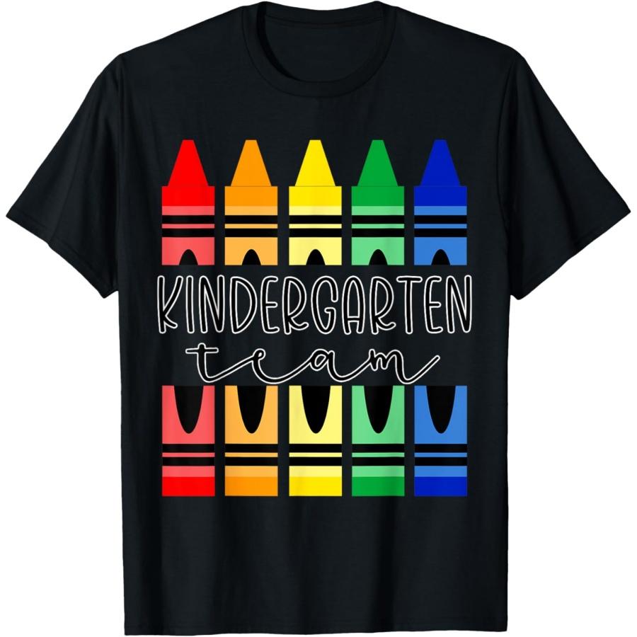 Colorful Crayon Kindergarten Team Tee for Teachers Students Men Women Kids T-Shirt XXXXXL чёрный