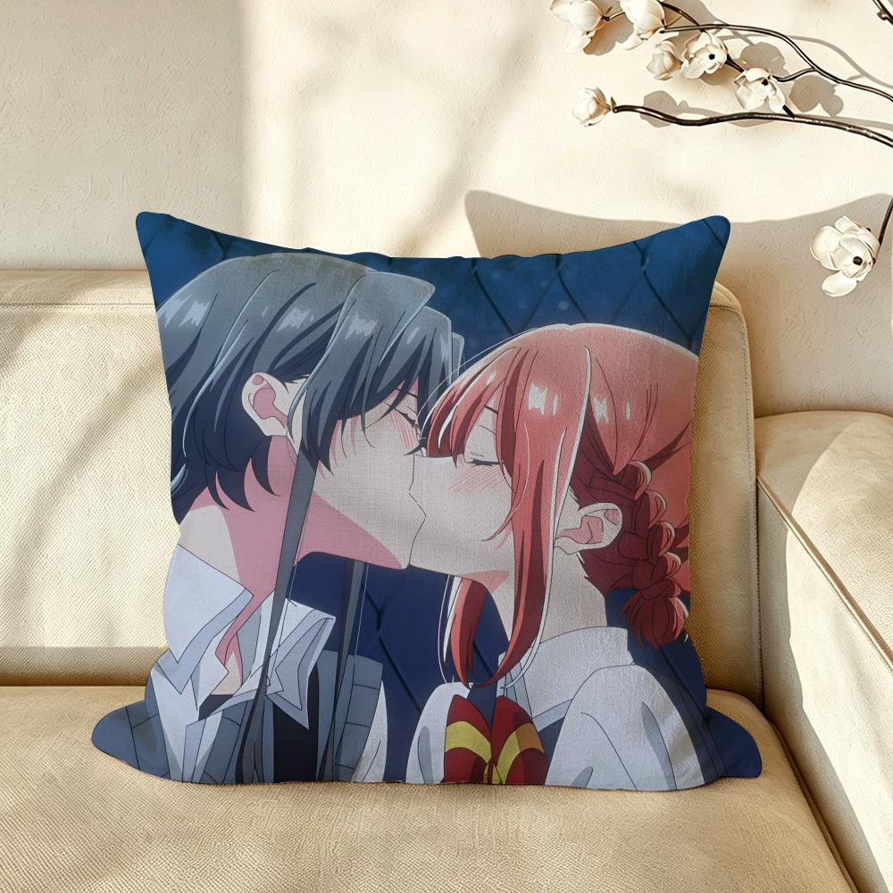 Anime Hikikomari Kyuuketsuki no Monmon Cushion Cover Pillow Case Antidustmite Pillowcase Silky Short Plush Sofa Cushion Cover