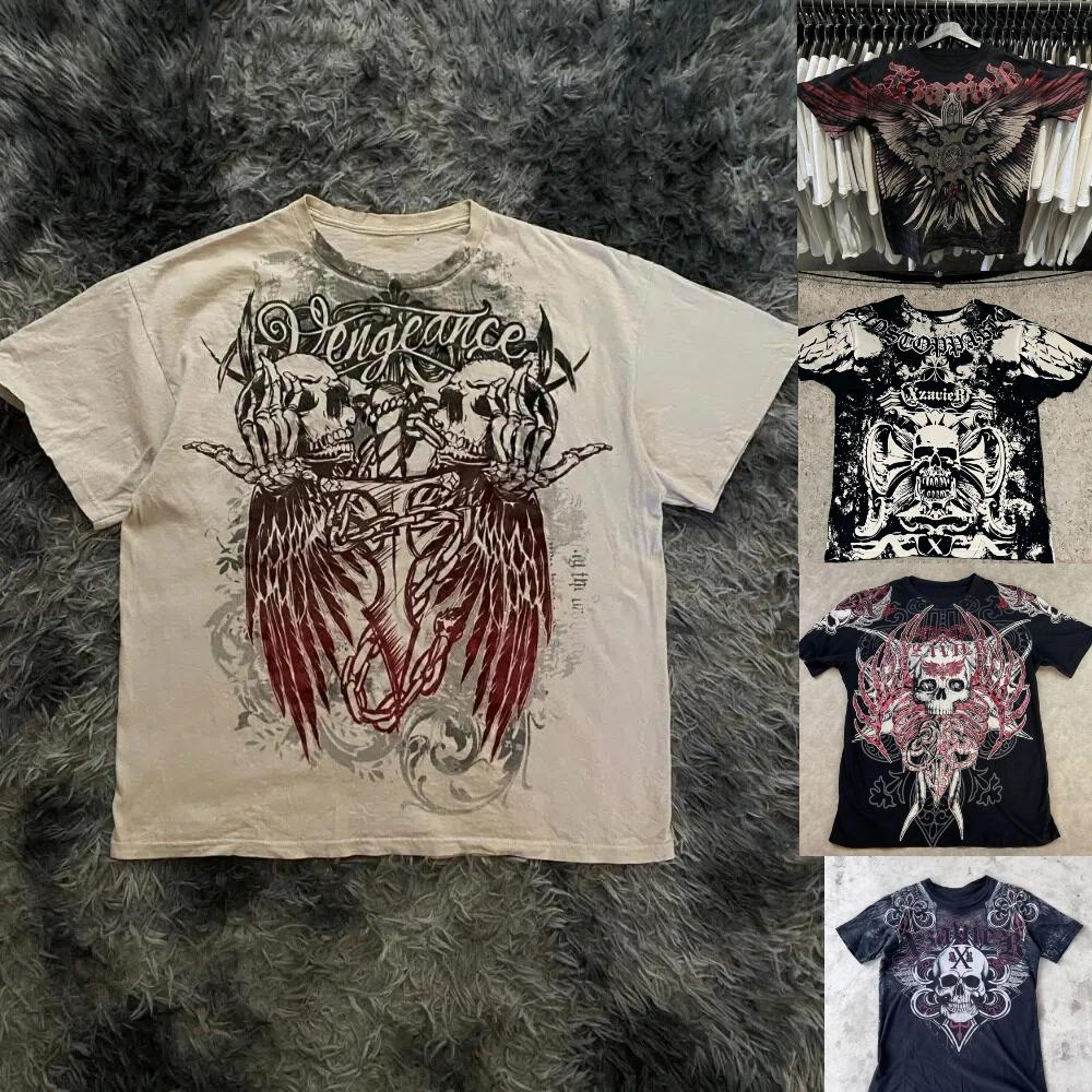 Sommer Herren Personalisiertes Totenkopf-Print Bequemes Rundhals-T-Shirt Outdoor Streetstyle Oberteil Lässige Damenbekleidung