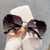 Fashion Round Female Sunglasses With Uv400 Protection For Summer Travel