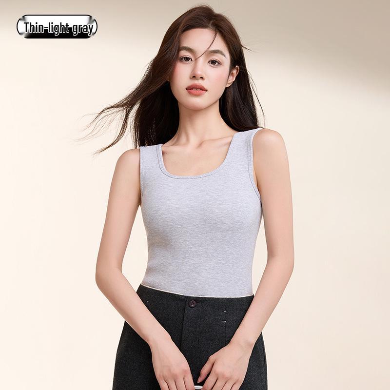 Women s Plus Size Thickened Velvet Strappy Vest - Cotton Layer for Autumn/Winter 2025 XXXXL (160-180 lbs)