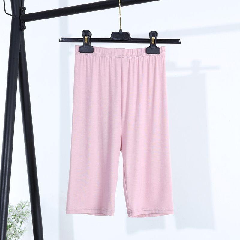 

Модальные леггинсы до середины икры Женские летние из ледяного шелка больших размеров Шорты против просвечивания с высокой талией Узкие Тонкие Безопасные Компрессионные штаны Pink XXL (recommended 70.00 kg-80.00 kg