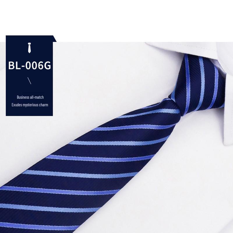 Men's Easy Pull Blue Striped Business Tie