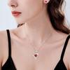 Silver Women' Pendant Necklace Chain Heart Cubic Zirconia Gift