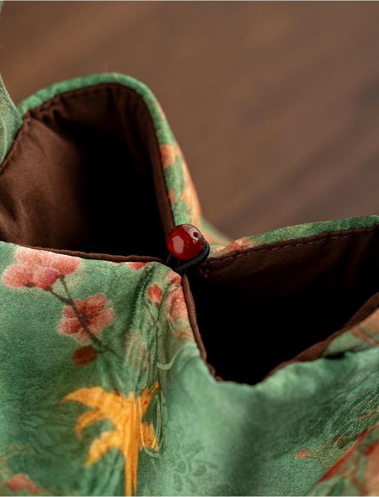 Portable Fabric Bag for Tea Set and Accessories - High-End Chinese Design