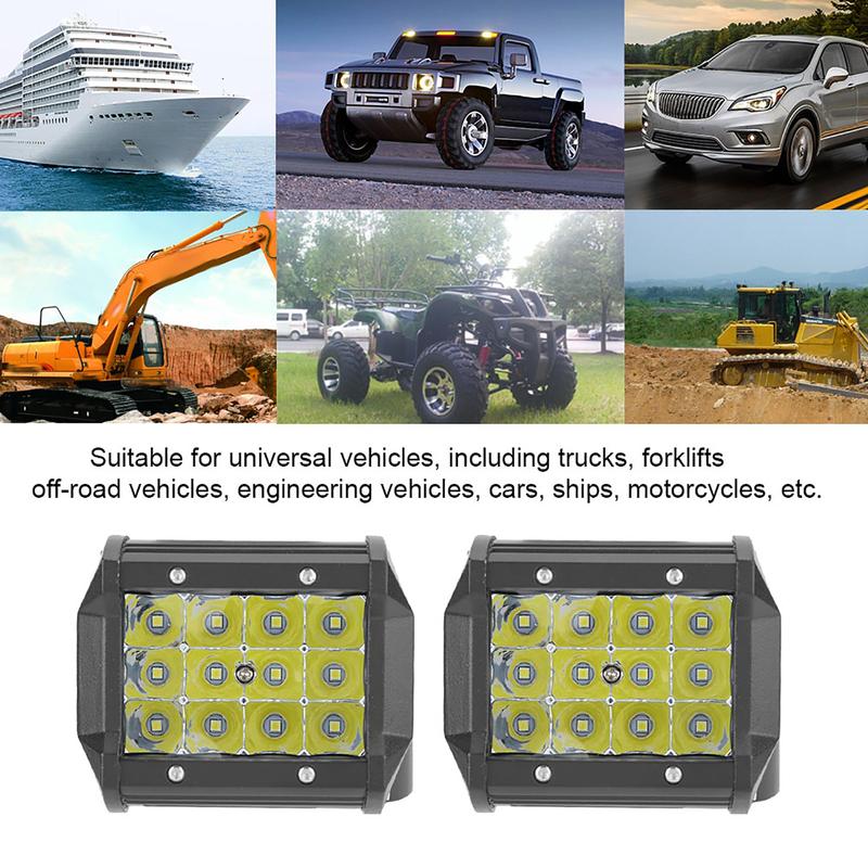 36W Car Work Light Car LED Work Light 1 Pair 4inch 4-Row 36W LED  Working Light Bar Driving Lamp Car Truck Modification