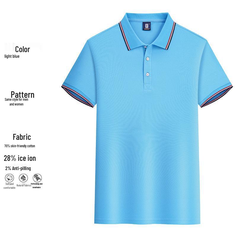 Koszulka polo z jedwabiu lodowego z haftowanym logo - Mundurek roboczy z krótkim rękawem