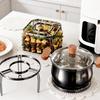Nerezový stojan na jídlo do horkovzdušné fritézy Kompatibilní s držákem na grilovací jehly do trouby pro rovnoměrné vaření a snadné čištění Odolný kuchyňský doplněk