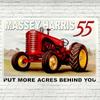 Vintage Massey Harris Traktor Metallplåtskylt Bondgård Rustik Väggkonst Garage Man Cave Barinredning