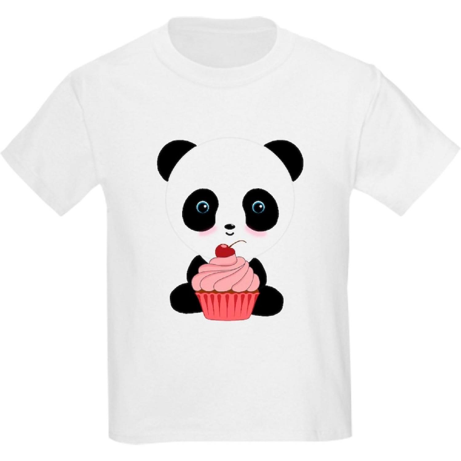 CafePress Panda Bear Cupcake T Shirt Youth Kids Cotton T-Shirt XXXXXL белый