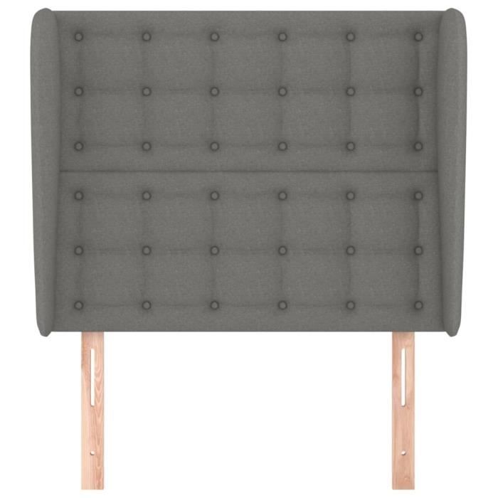 VidaXL Headboard with Ears Dark Grey 103x23x118-128 Cm Fabric3118381