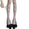 Brown Fishnet Stockings with Multiple Bows Sexy Sheer Black Tights White Footed Nets Stretchable Legwear Vintage Gothic Lolita