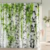 Birch Forest Trees Shower Curtain Natural Landscape Prints Fabric Waterproof Polyester Bathroom Curtains Decoration with Hooks