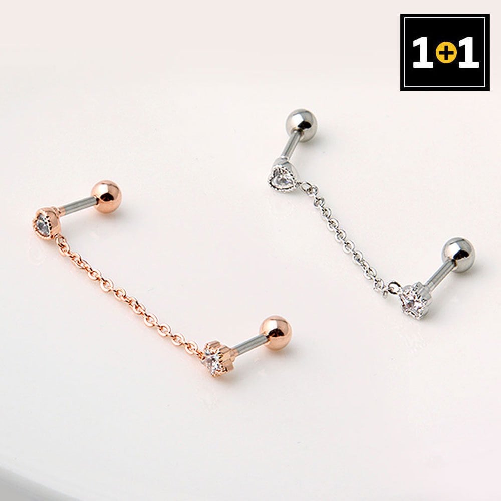 [1+1] Surgical Piercing Cupid Chain (Choose 1 of 2) (Single Side Sale)