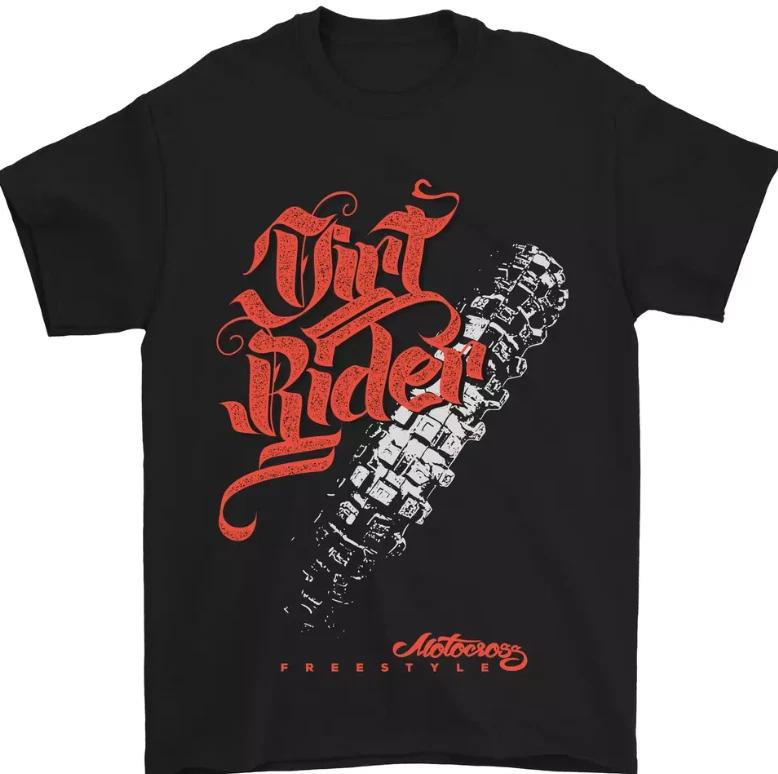 Dirt Rider Motocross MotoX Bike Motosports Mens T-Shirt 100% Cotton L