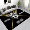 Stylish Cartoon Fighter Inspired Carpet, Red & Black Action Floor Rug