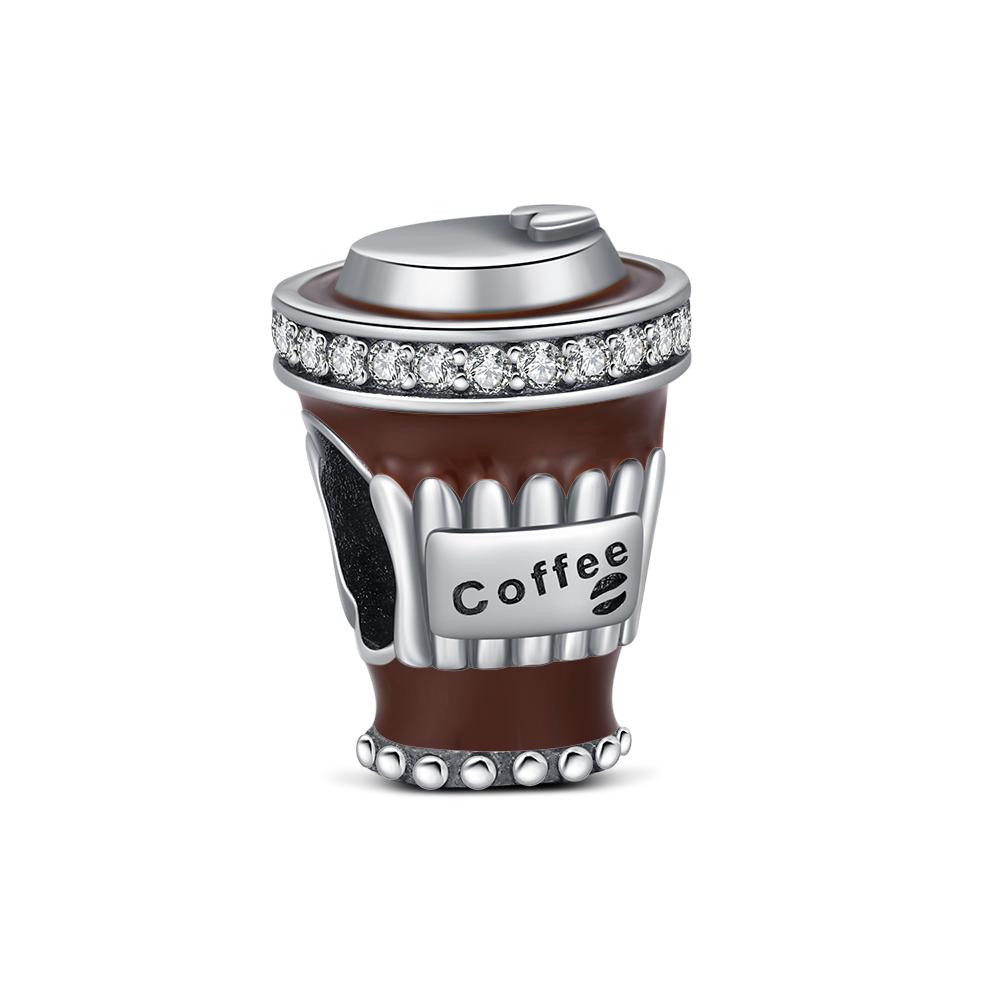 Copper Charm Cute Coffee Pendant Beads Fit Original Bracelet Necklace Diy Jewelry Women Gifts