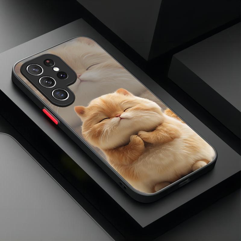 Lovely Black White Cat Matte Phone Case For iPhone 17 16 16e 15 14 13 12 Mini 11 Pro XS Max XR X SE 2022 8 7 Plus Cover