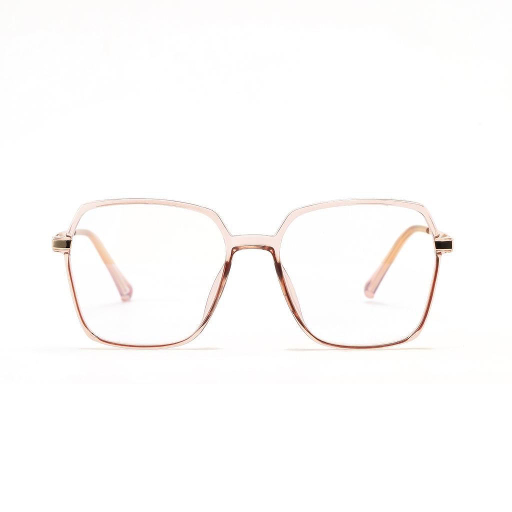 Glasses Tr75205 Semi-Metallic Square Large Frame Myopia Frame Flat Lens