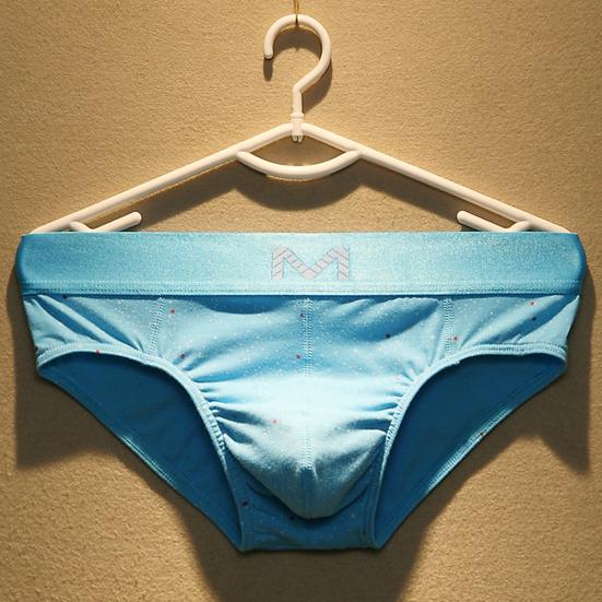 Men Briefs Letter M Stretchy Loose Low Waist Starry Sky Print Patchwork