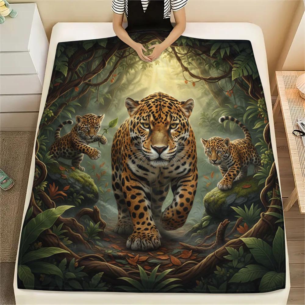 1Pc Cartoon Print Flannel Blanket, High Quality Comfortable for All Seasons, Home Decor, Warmth and Comfort, Perfect for Christmas Birthday Gift