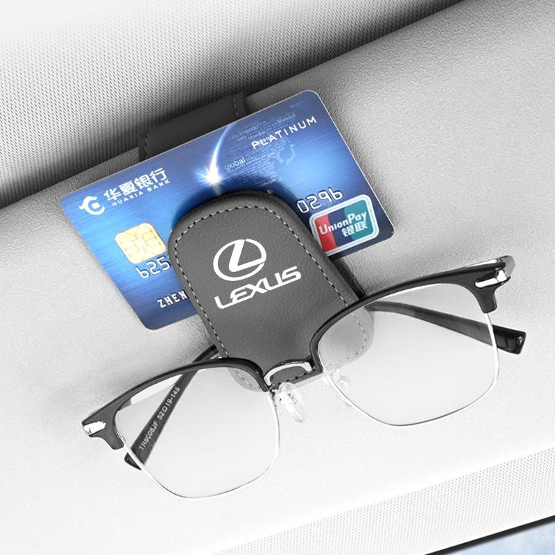 2026 Hot Interior Stickers Lexus Car Sun Visor Sunglasses Holder PU Leather Glasses Clip For RX330 IS250 Ct200h ES300h RX350 IS3